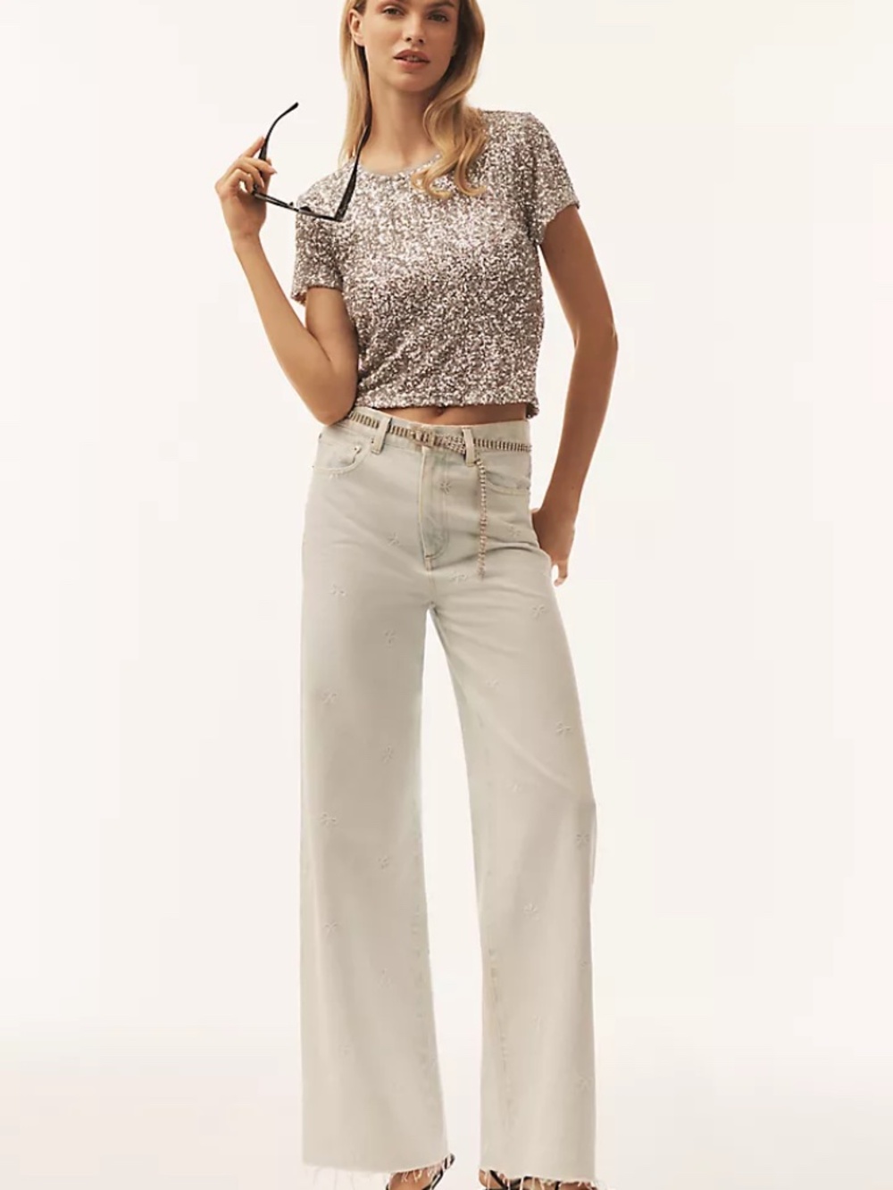 Anthro Maeve Sequin Tee orig. $98 small
